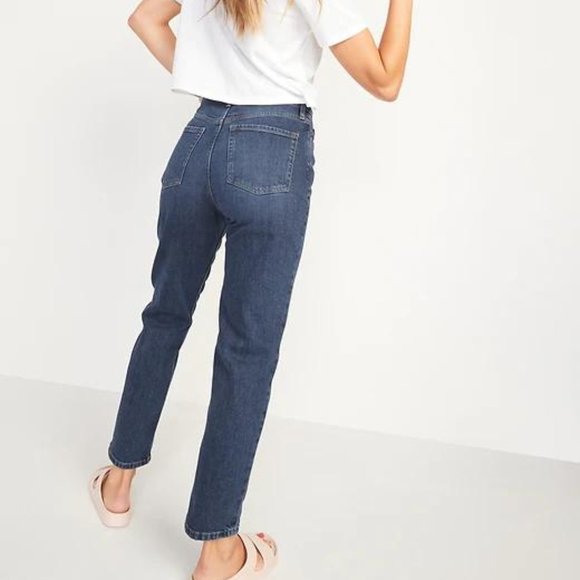 Old Navy Extra High-Waisted Sky-Hi Straight Button-Fly Jeans for Women New - Picture 6 of 12